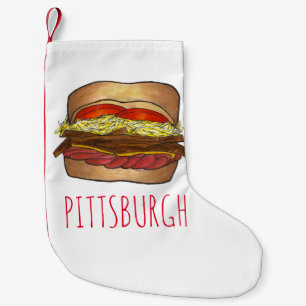 Calcetín Navideño Pequeño Pintoresca de San Sándwich Francés de Pittsburgh P