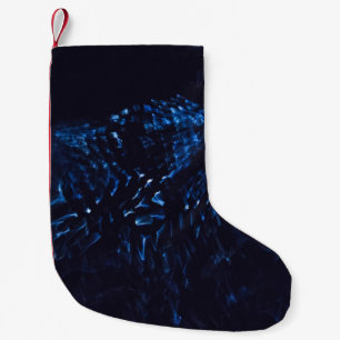 Calcetín Navideño Pequeño Pintura abstracta en negro y azul