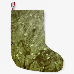 Calcetín Navideño Pequeño Pintura abstracta verde