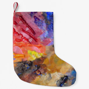 Calcetín Navideño Pequeño Pintura colorida de la paleta del pintor artista
