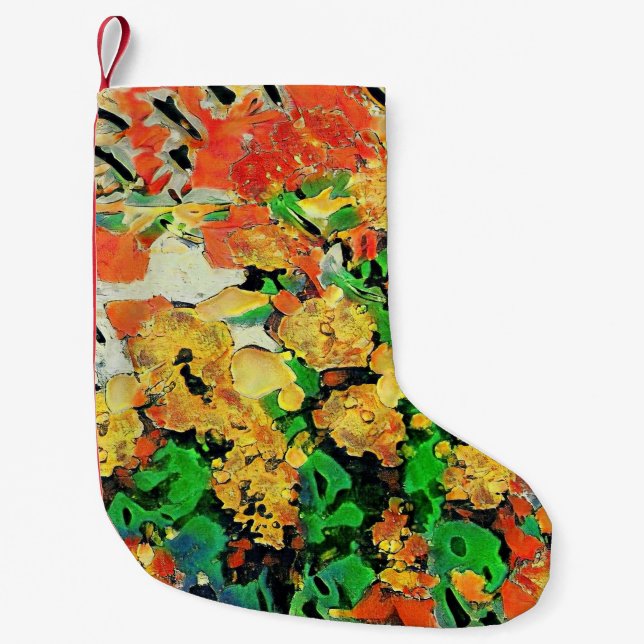 Calcetín Navideño Pequeño Pintura de aceite retro: Monet Van Gogh (Anverso)