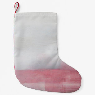 Calcetín Navideño Pequeño Pintura de arte abstracta rosa y gris. Arte modern