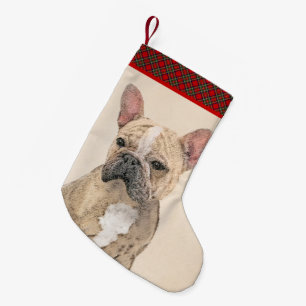 Calcetín Navideño Pequeño Pintura de Bulldog francés (Sable) - Cuto original