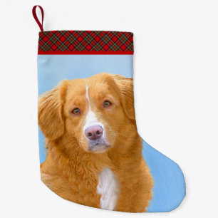 Calcetín Navideño Pequeño Pintura de perro de la recuperación del pato de Nu