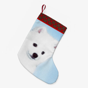 Calcetín Navideño Pequeño Pintura de perro esquimal estadounidense - Arte de