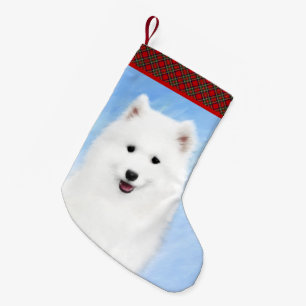 Calcetín Navideño Pequeño Pintura de pimienta de Samoyed - Arte Perro Origin