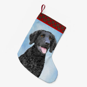 Calcetín Navideño Pequeño Pintura de recuperación con recubrimiento de curry