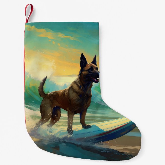 Calcetín Navideño Pequeño Pintura de surf de Malinoi en Bélgica (Anverso)