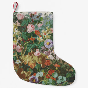 Calcetín Navideño Pequeño Pintura floral de flores coloridas vintage bonitas