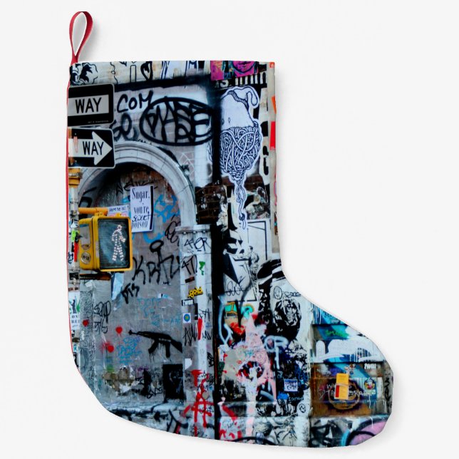 CALCETÍN NAVIDEÑO PEQUEÑO PINTURA MULTICOLORADA (Anverso)