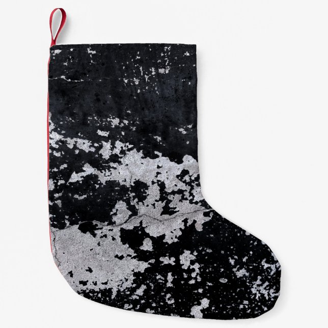 Calcetín Navideño Pequeño Pintura negra hecha a pedazos (Anverso)