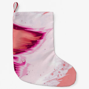 Calcetín Navideño Pequeño Pintura rosa y blanca