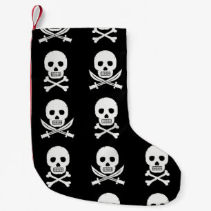 Calcetín Navideño Pequeño Pirata Skulls Crossbone Seless Pattern