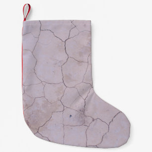 CALCETÍN NAVIDEÑO PEQUEÑO PISO DE CONCRETO BLANCO REPRIMIDO