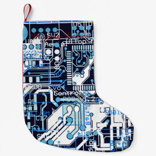 Calcetín Navideño Pequeño Placa de circuito azul