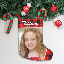 Calcetín Navideño Pequeño Placa personalizada de doble cara de foto
