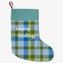 Calcetín Navideño Pequeño Plaid Decorativo