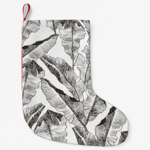 Calcetín Navideño Pequeño Plantas tropicales con estampado de selva sin cost