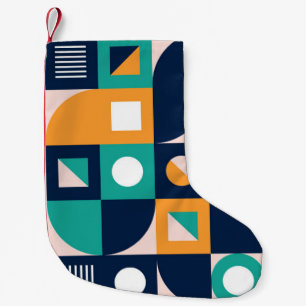 Calcetín Navideño Pequeño Plantilla de composición de color geométrico con a