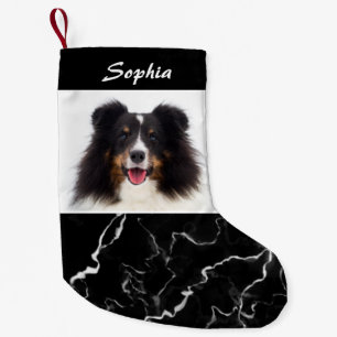 Calcetín Navideño Pequeño Plantilla de foto de mascota personalizable con as