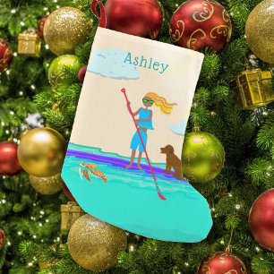 Calcetín Navideño Pequeño Plantilla de nombre de remo en stand up paddle