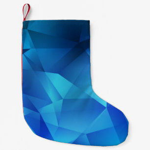 Calcetín Navideño Pequeño Plantilla de triángulos de gradiente AZUL claro. i