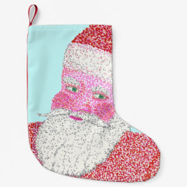 Calcetín Navideño Pequeño Pointillismo Navidades de cabeza de Santa Face