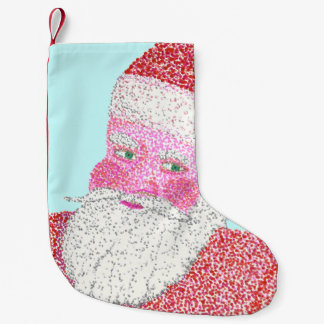 Calcetín Navideño Pequeño Pointillismo Navidades de cabeza de Santa Face