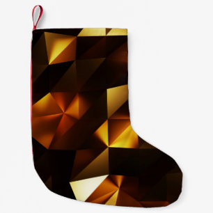 Calcetín Navideño Pequeño Polígono dorado: representación abstracta 3D