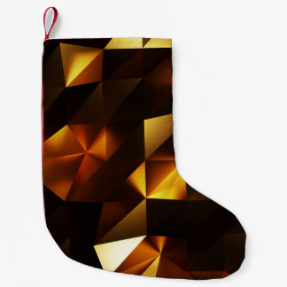 Calcetín Navideño Pequeño Polígono dorado: representación abstracta 3D