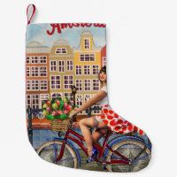 Poster de Amsterdam: Ciclismo Chica Pin-Up.