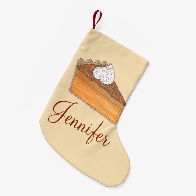 Calcetín Navideño Pequeño Postre personalizada de Navidades de pie de papa d (Frente (Colgado))