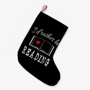 Calcetín Navideño Pequeño Prefiero estar leyendo