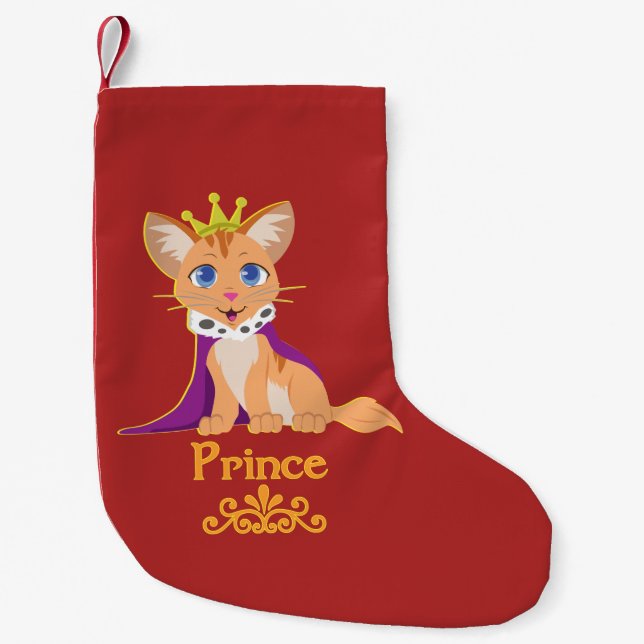 Calcetín Navideño Pequeño Prince Kitten (Anverso)