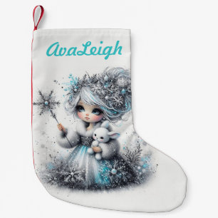 Calcetín Navideño Pequeño Princesa de invierno personalizada