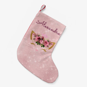 Calcetín Navideño Pequeño Princess Kitty Rosa Gold - Rubor Pink