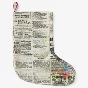 Calcetín Navideño Pequeño Publicidad de periódicos de época