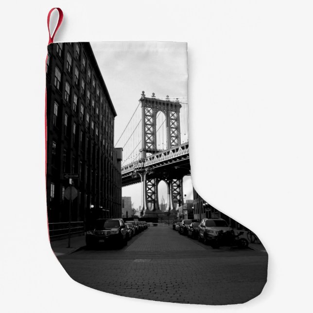 CALCETÍN NAVIDEÑO PEQUEÑO PUENTE DE MANHATTAN (Anverso)