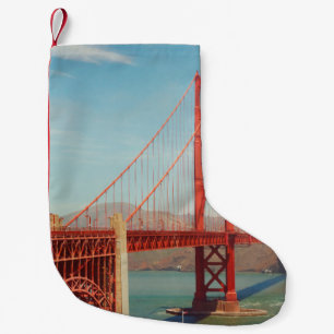 Calcetín Navideño Pequeño Puente dorado