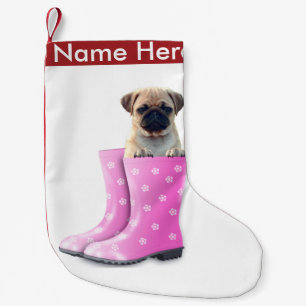 Calcetín Navideño Pequeño Pug