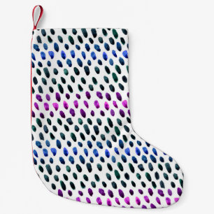 Calcetín Navideño Pequeño Puntos coloridos: Patrón de acuarela estilo Memphi