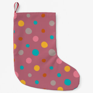 Calcetín Navideño Pequeño Puntos de Acuarela Multicolor 5