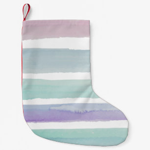 Calcetín Navideño Pequeño Púrpura rosa color de agua