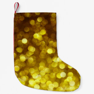 Calcetín Navideño Pequeño Purpurina de oro: textura de Navidades festivos.