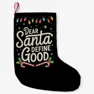 Calcetín Navideño Pequeño Querido Santa Define Buena Navidad Familia Coincid