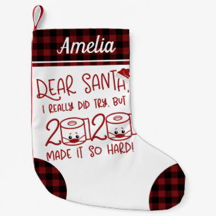 Calcetín Navideño Pequeño Querido Santa I realmente probó la divertida pande