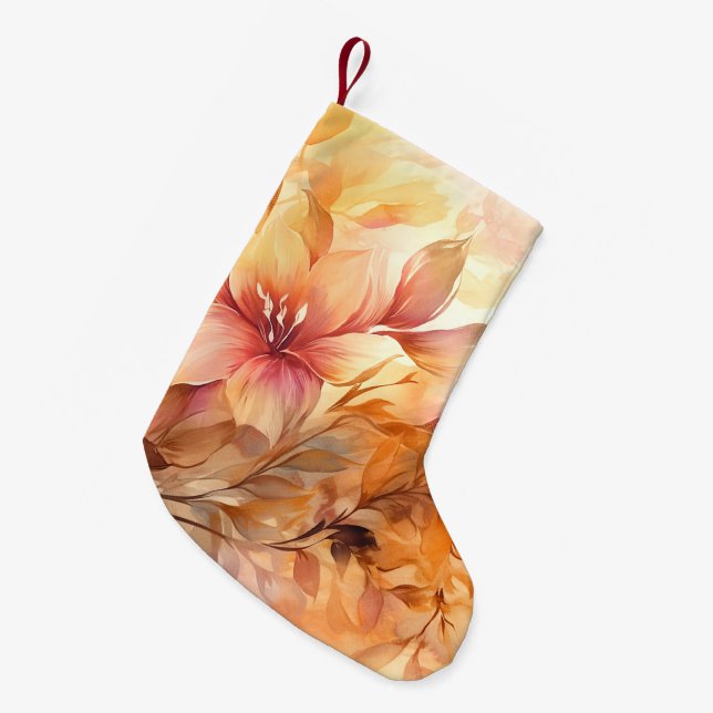 Calcetín Navideño Pequeño Ramo de Otoño (Frente (Colgado))