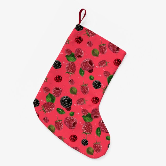Calcetín Navideño Pequeño Raspberry (Frente (Colgado))