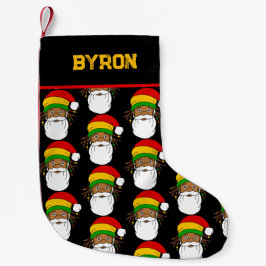 Calcetín Navideño Pequeño Rasta Santa Claus jamaicano