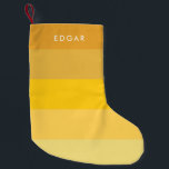 Calcetín Navideño Pequeño Rayas amarillas modernas<br><div class="desc">Consíguese unas buenas medias de Navidades,  actualizadas con un diseño moderno.</div>